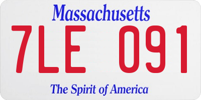 MA license plate 7LE091