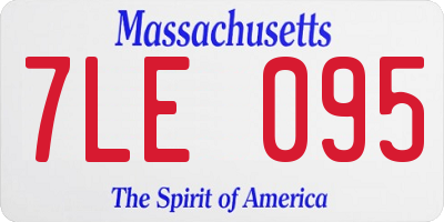 MA license plate 7LE095