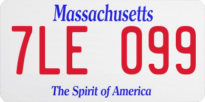MA license plate 7LE099