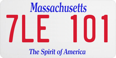 MA license plate 7LE101