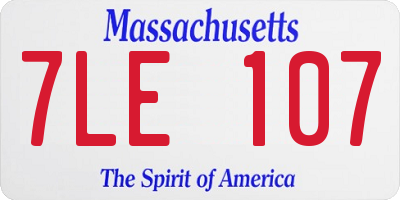 MA license plate 7LE107