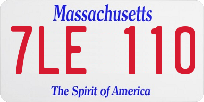 MA license plate 7LE110