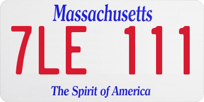 MA license plate 7LE111