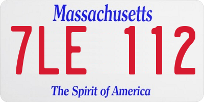 MA license plate 7LE112