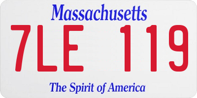 MA license plate 7LE119