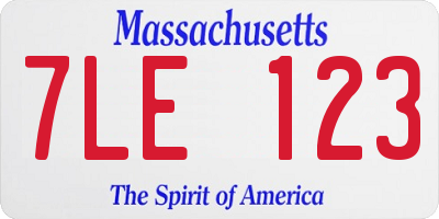 MA license plate 7LE123
