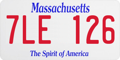 MA license plate 7LE126
