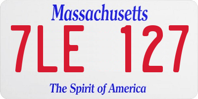 MA license plate 7LE127