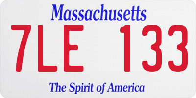 MA license plate 7LE133