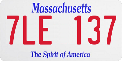 MA license plate 7LE137