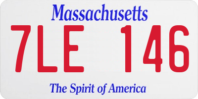 MA license plate 7LE146