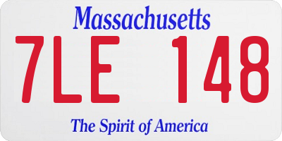 MA license plate 7LE148