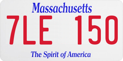 MA license plate 7LE150
