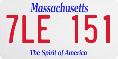 MA license plate 7LE151