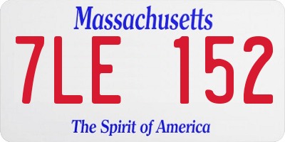 MA license plate 7LE152