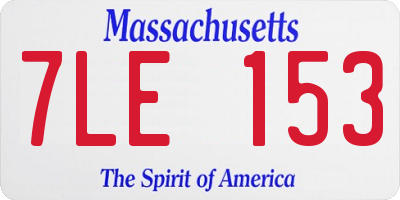 MA license plate 7LE153