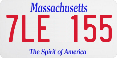 MA license plate 7LE155