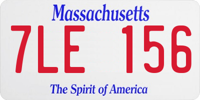 MA license plate 7LE156