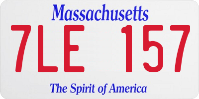 MA license plate 7LE157