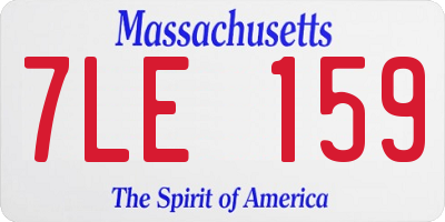 MA license plate 7LE159