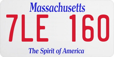 MA license plate 7LE160