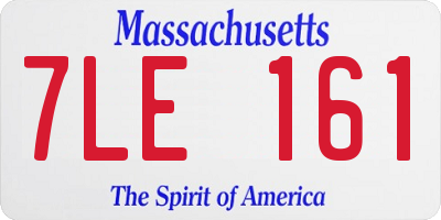MA license plate 7LE161