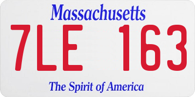 MA license plate 7LE163