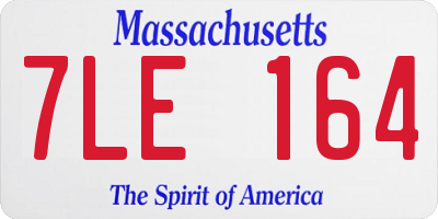 MA license plate 7LE164