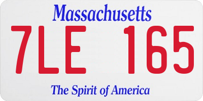 MA license plate 7LE165