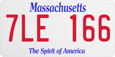 MA license plate 7LE166