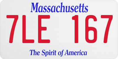 MA license plate 7LE167