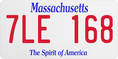 MA license plate 7LE168