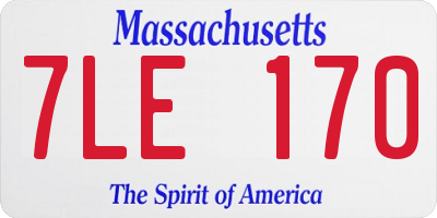 MA license plate 7LE170