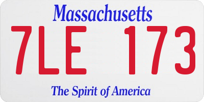 MA license plate 7LE173