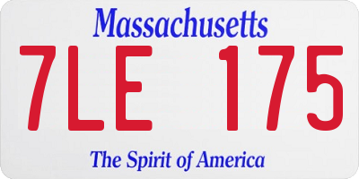 MA license plate 7LE175