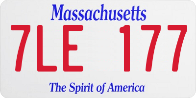 MA license plate 7LE177
