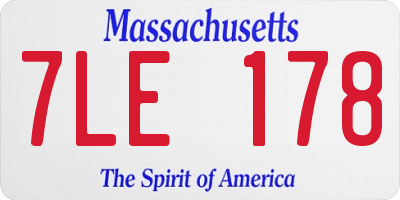 MA license plate 7LE178