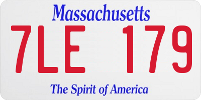 MA license plate 7LE179
