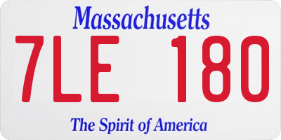 MA license plate 7LE180
