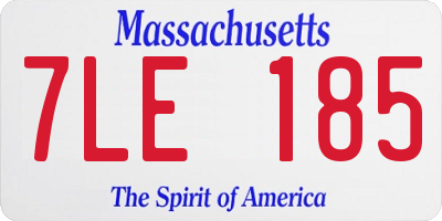 MA license plate 7LE185