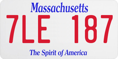 MA license plate 7LE187