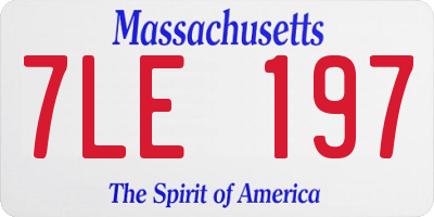 MA license plate 7LE197