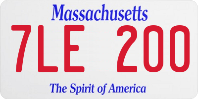 MA license plate 7LE200