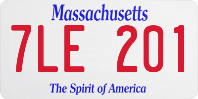 MA license plate 7LE201