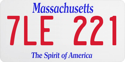 MA license plate 7LE221