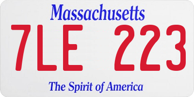 MA license plate 7LE223
