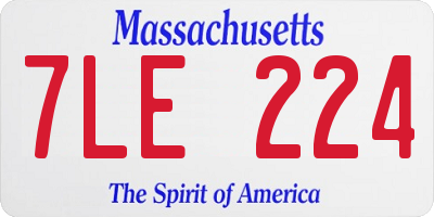 MA license plate 7LE224