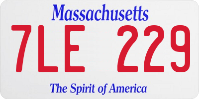 MA license plate 7LE229