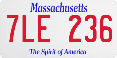MA license plate 7LE236