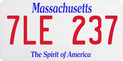 MA license plate 7LE237